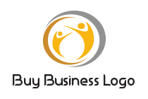 Circle Abstract within it Two Happy Individuals Logo